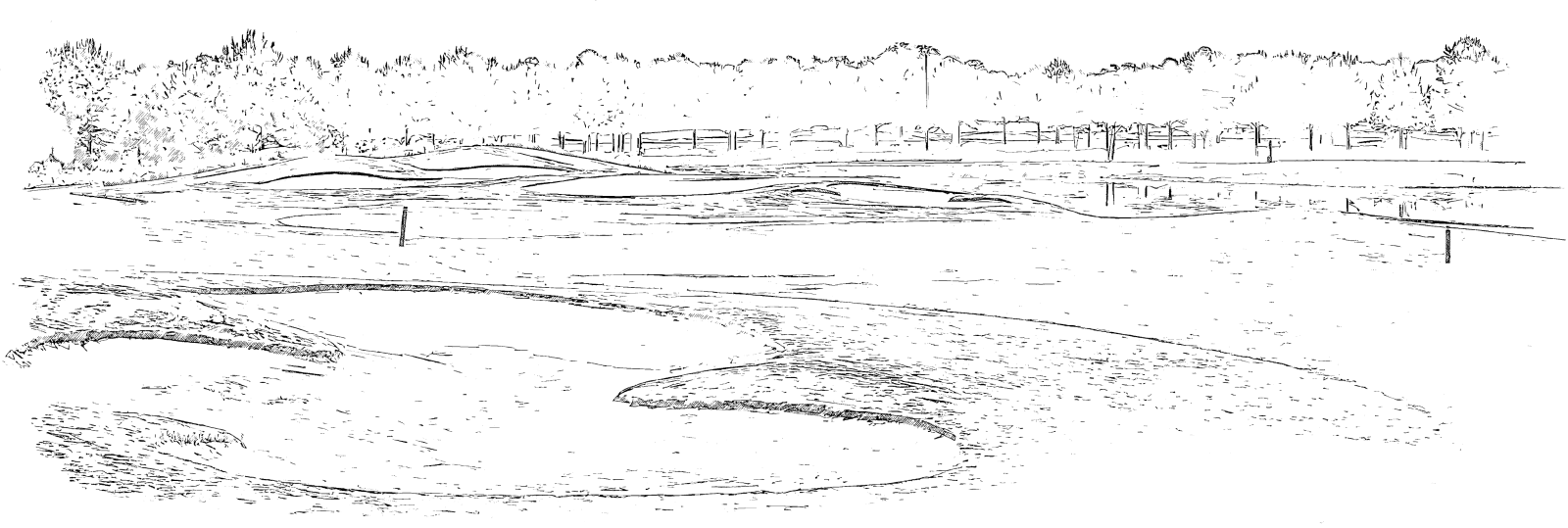 Golf Course Landscape sketch rendering